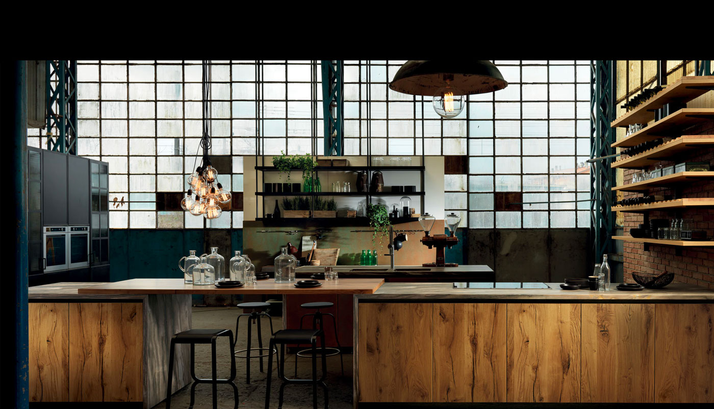 You will love the industrial style of our kitchens